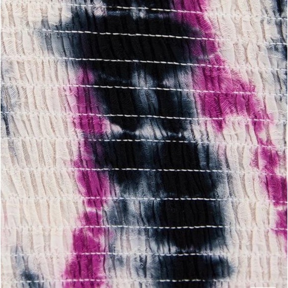 Torrid Tie Dye Babydoll Rayon Smocked Cold Shoulder Flowy Top - Picture 11 of 11